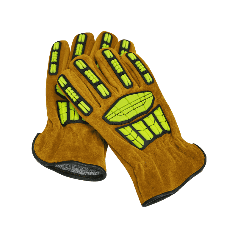 Guantes impermeables de cuero de vaca resistentes al frío, resistentes al aceite
