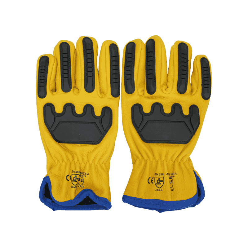 Guantes impermeables de cuero de vaca resistentes al frío, resistentes al aceite