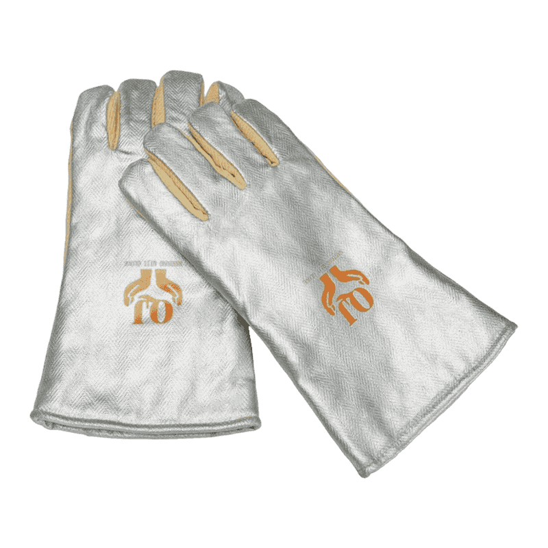 Guante de protección al calor de aramida aluminizada Guante de protección al calor de aramida aluminizada